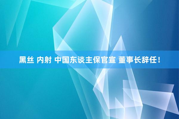 黑丝 内射 中国东谈主保官宣 董事长辞任！