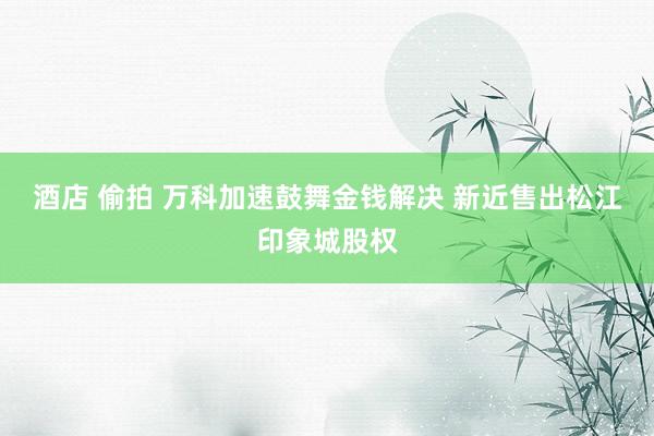 酒店 偷拍 万科加速鼓舞金钱解决 新近售出松江印象城股权