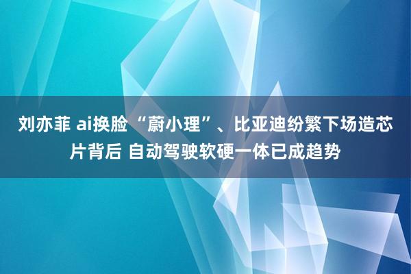 刘亦菲 ai换脸 “蔚小理”、比亚迪纷繁下场造芯片背后 自动驾驶软硬一体已成趋势