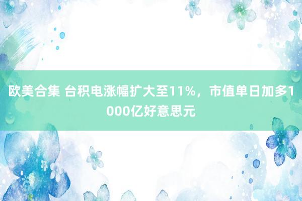 欧美合集 台积电涨幅扩大至11%，市值单日加多1000亿好意思元