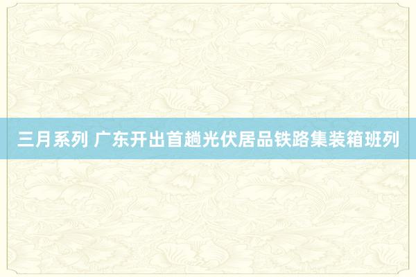 三月系列 广东开出首趟光伏居品铁路集装箱班列